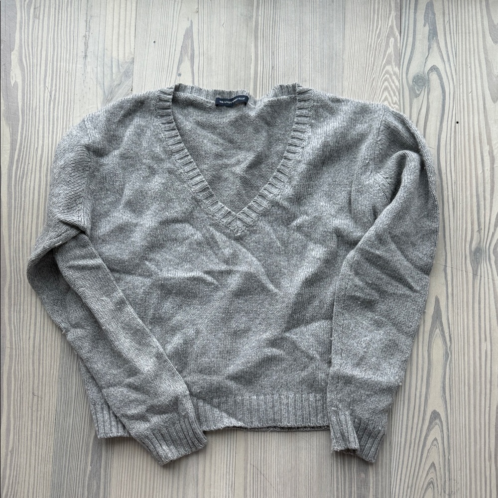 Brandy Melville Heather Gray V-Neck Sweater